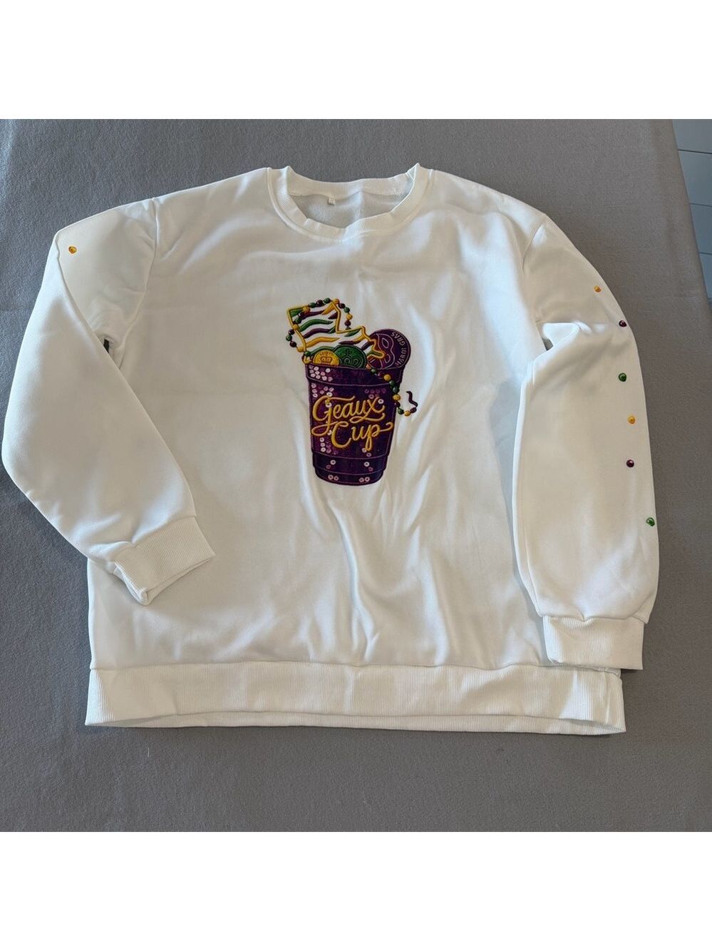 Women's Geaux Cup Mardi Gras Theme Sweatshirt Size XL #260715